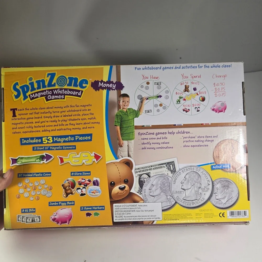 Educational Insights SpinZone Magnetic Whiteboard Games Money Counting Learning